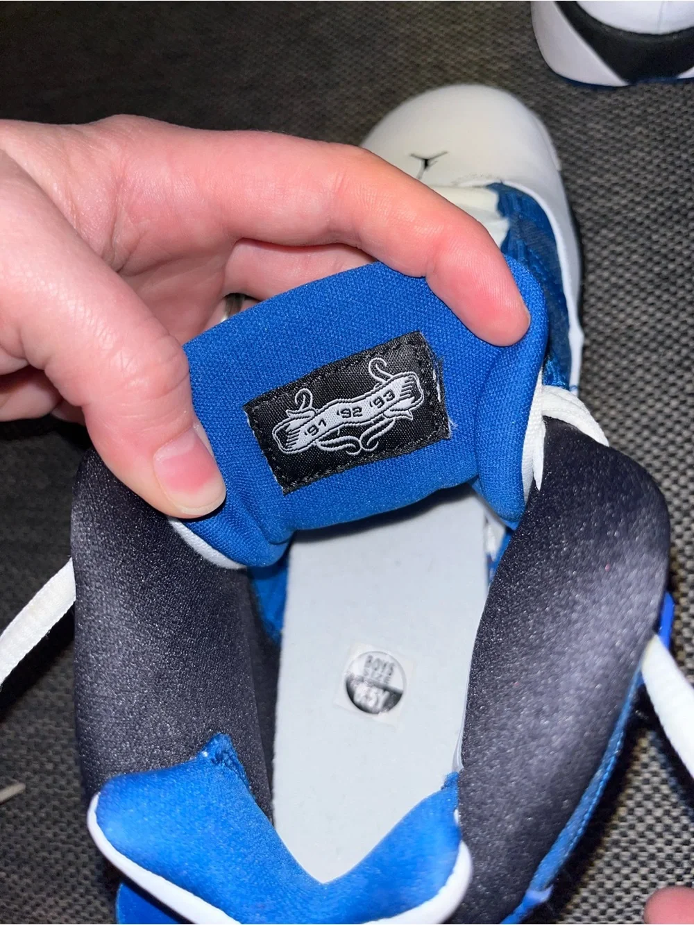 Jordan Kids Blue White and Black High-Top Sneakers